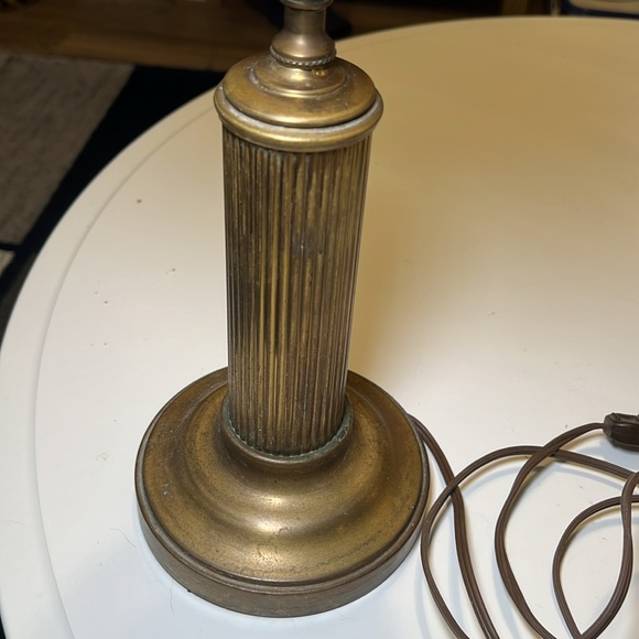 Moser Glass Czech Bohemian Cut Glass Lamp White To Cranberry Painted Floral - Picture 11 of 15